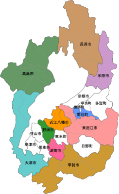 滋賀県市町村合併取組地図