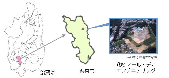 栗東市の位置図画像