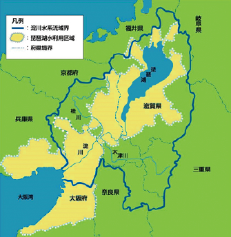 琵琶湖の水利用区域図