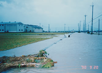 平成2年台風19号の水害写真