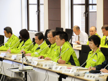 第1回滋賀県災害支援本部会議の様子