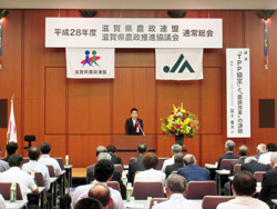 滋賀県農政連盟および滋賀県農政推進協議会の通常総会に出席