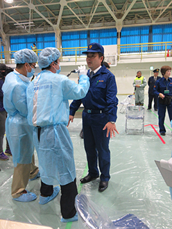滋賀県原子力防災訓練（実働訓練）に臨む様子
