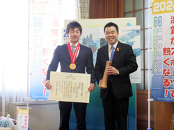 滋賀県民スポーツ大賞（栄誉賞）の表彰式に出席