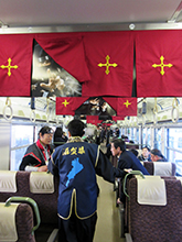 「SHINOBI-TRAIN（忍者列車）」の車内