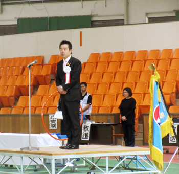 長浜ドームで「滋賀県障害者スポーツ大会」開催の挨拶の様子