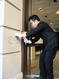 三日月知事が「滋賀県危機管理センター定礎式」に建築主として出席する様子。