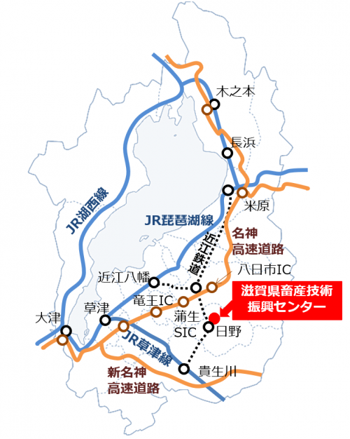 滋賀県高速道路等地図