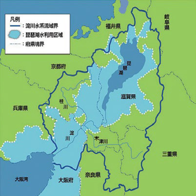 琵琶湖水利用区域の図
