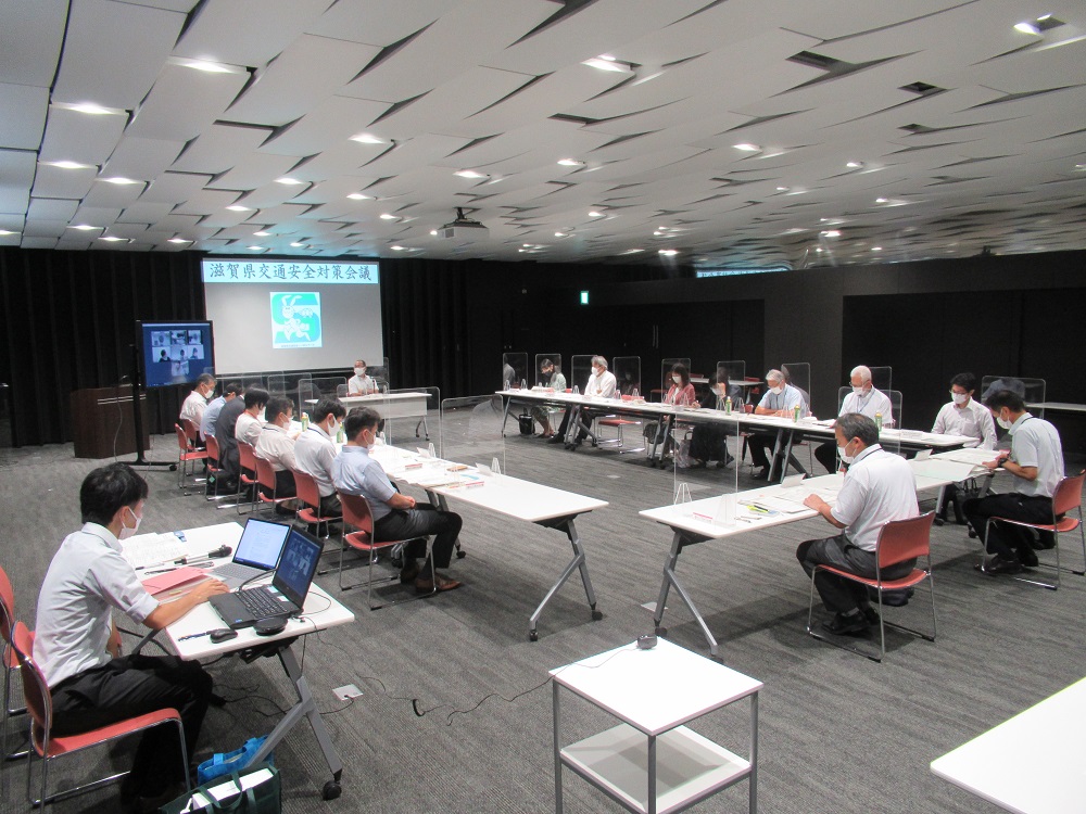 滋賀県交通安全対策会議開催当日（令和3年7月19日）の様子