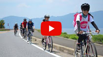 琵琶湖を一周サイクリングの様子