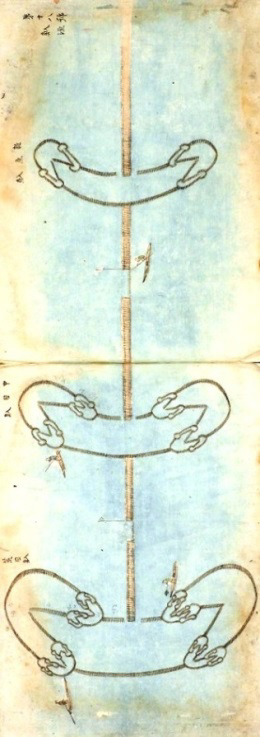 明治時代中期(1890年頃)のエリ漁の絵図（近江水産図譜）