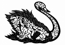 鳥の切り絵作品
