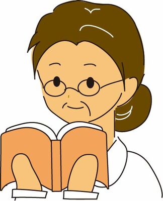 本を読むおばあさん
