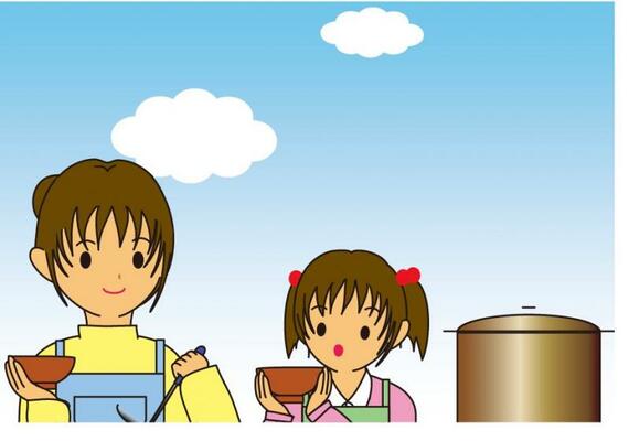 炊き出しする女性