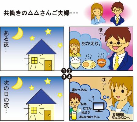 家は「ほっ」とするところ「はっ」とするところ 4コマ
