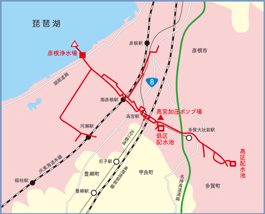 彦根工水管路図