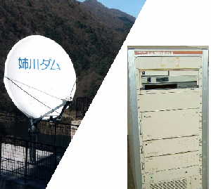 ブィサットのアンテナと屋内装置の写真です。