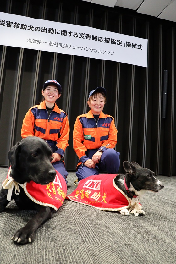 災害救助犬と指導手