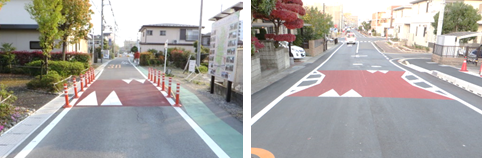 ハンプ路面表示の写真