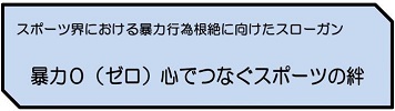 スポーツ界における暴力行為根絶に向けたスローガン 暴力0(ゼロ) 心でつなぐスポーツの絆