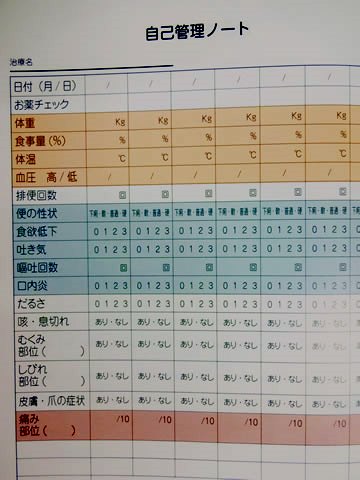 自己管理ノート中身
