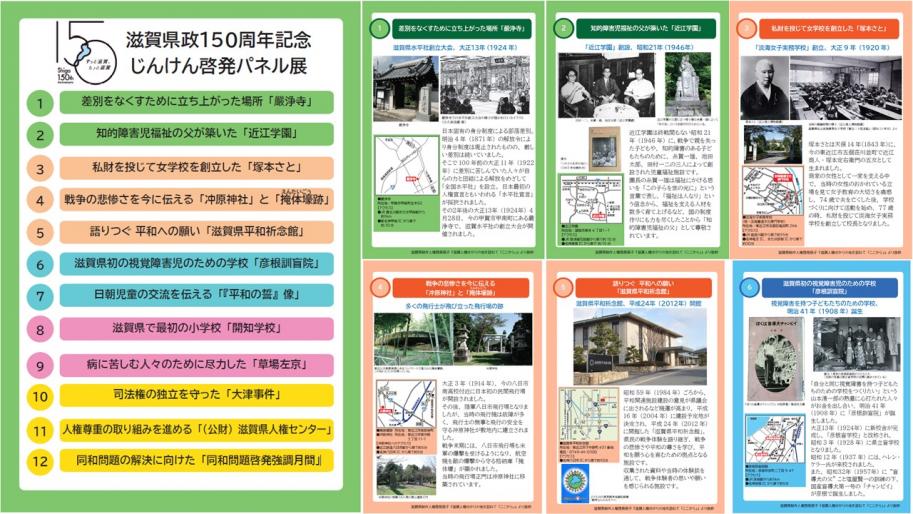 滋賀県政150周年記念じんけん啓発パネルイメージ