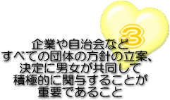3企業や自治会などすべての団体の方針の立案、決定に男女が共同して積極的に関与することが重要であること