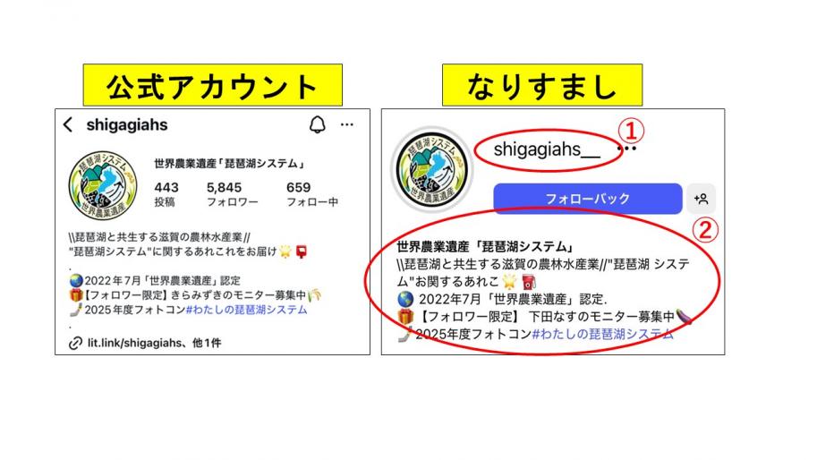 なりすましの実例①②