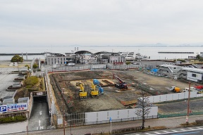 令和7年3月8日（土曜日）の新しい琵琶湖文化館建設地の様子。