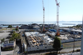令和7年7月31日（木曜日）の新しい琵琶湖文化館建設地の様子。