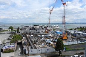 令和7年9月18日（木曜日）の新しい琵琶湖文化館建設地の様子。