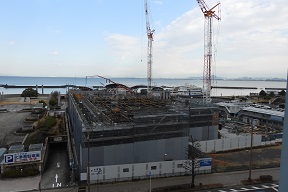 令和8年1月13日（火曜日）の新しい琵琶湖文化館建設地の様子。