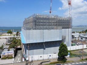 令和8年8月4日(火曜日)の新しい琵琶湖文化館建設地の様子。