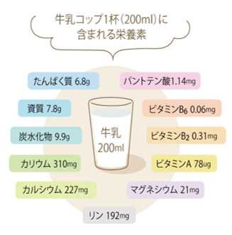 牛乳に含まれる栄養素