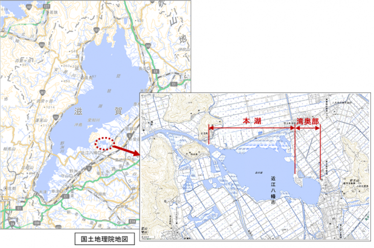 西の湖の位置図