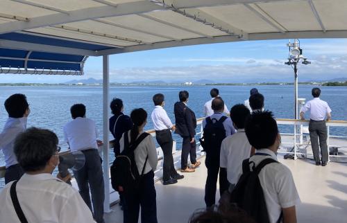 琵琶湖(南湖)湖上視察