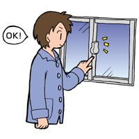 空き巣や忍び込みに遭わないよう、窓には鍵を掛けましょう