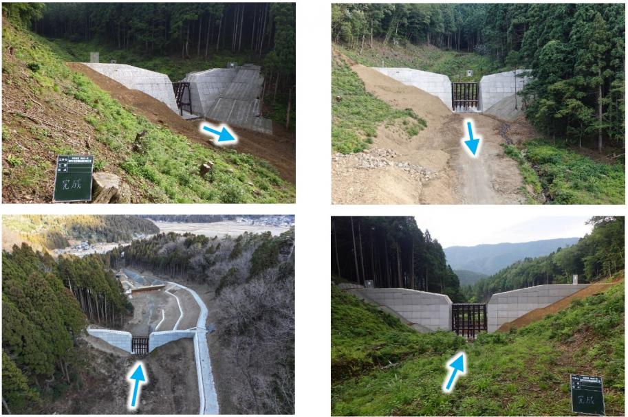 上流側堰堤の写真