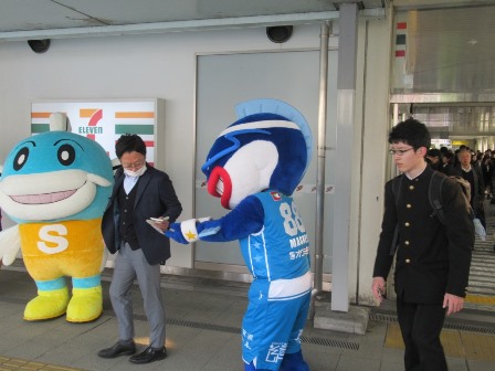 ゆる3（さん）防犯キャンペーン オープニングセレモニー（JR石山駅）の様子5