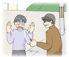 路上強盗イメージイラスト