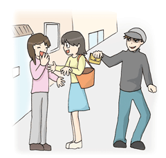 スリ・置引きイメージイラスト