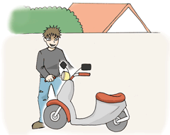 オートバイ盗イメージイラスト