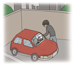 車上ねらいイメージイラスト