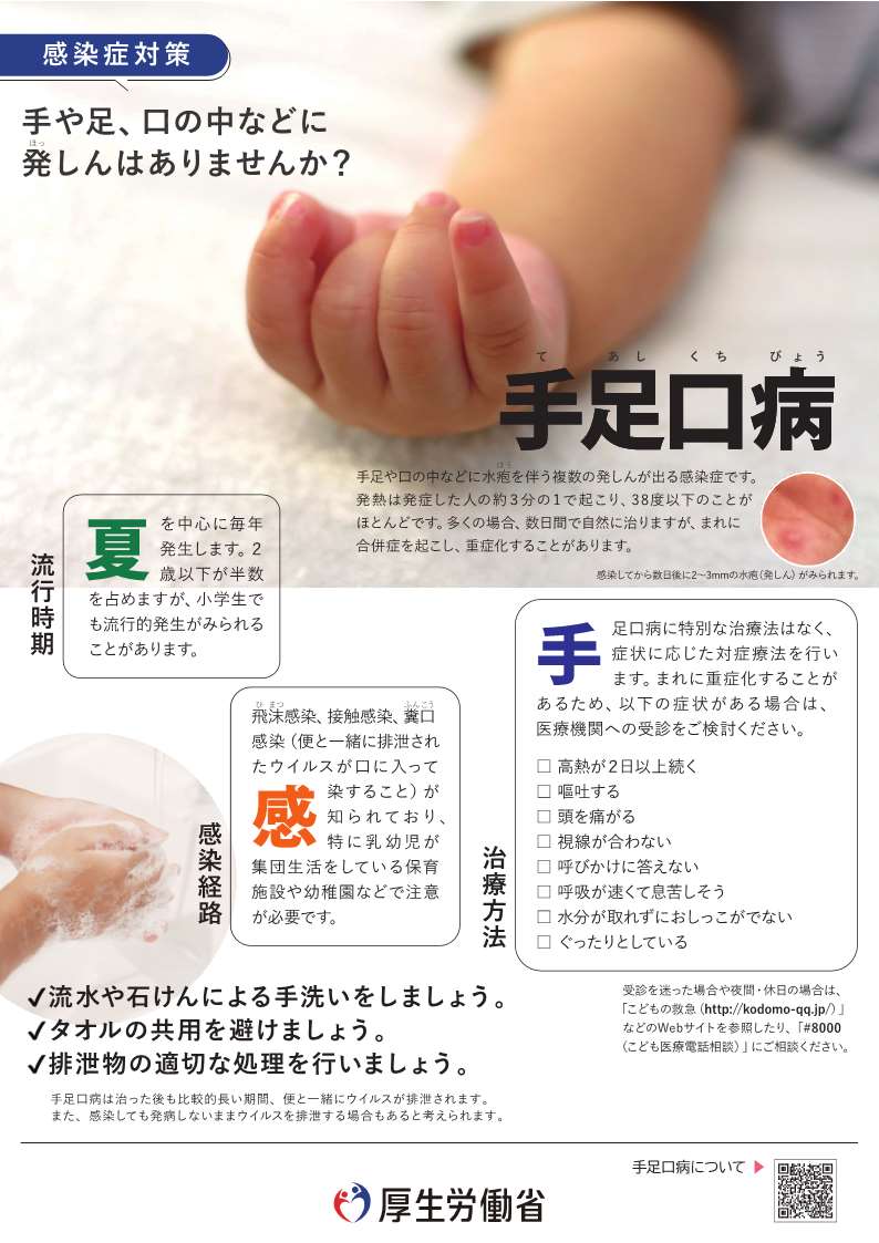 手足口病リーフレット(厚生労働省)