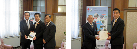 ダム・発電関係市町滋賀県連絡協議会、(公財)滋賀県身体障害者福祉協会の皆様から要望を受ける様子