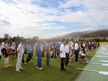 第54回滋賀県障害者スポーツ大会・陸上競技大会の開会式の様子