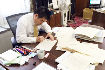 県民の皆様からのお手紙に署名