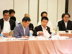 三日月知事が関西健康・医療創生会議に出席する様子。