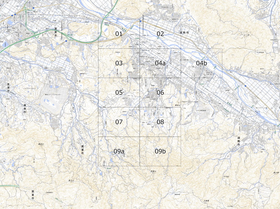 石部地区の地図